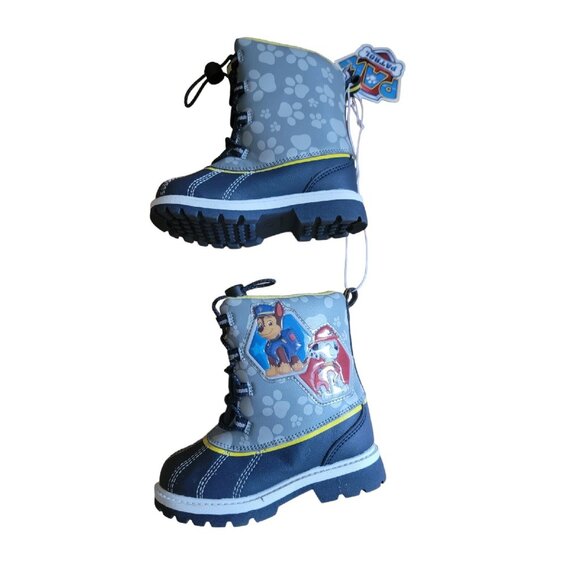 Paw Patrol Blue Winter Boots Size 7 Waterproof Toddler Shoes - Picture 2 of 6